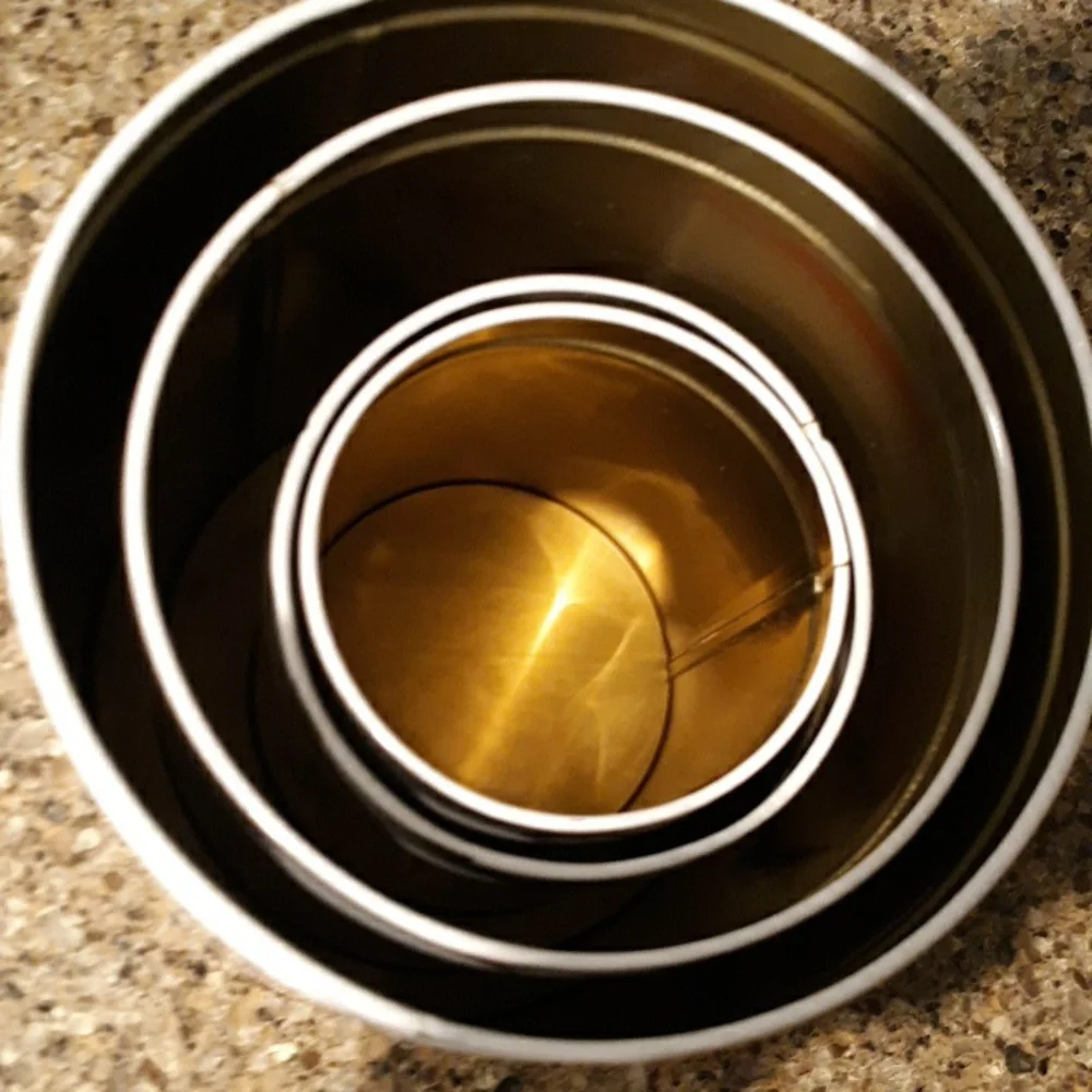 Vintage Tin Nesting Canister Set Of 4 Vintage - Picture 13 of 15